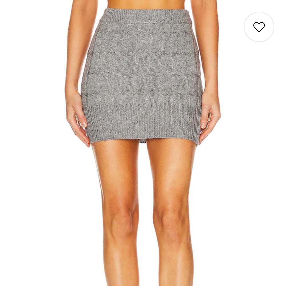Gray Cable-Knit Mini Skirt - Women's Knit Skirt